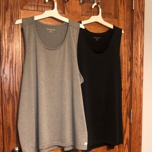 Gray and Black Sleeveless Relaxed 2pc Tank Top Set